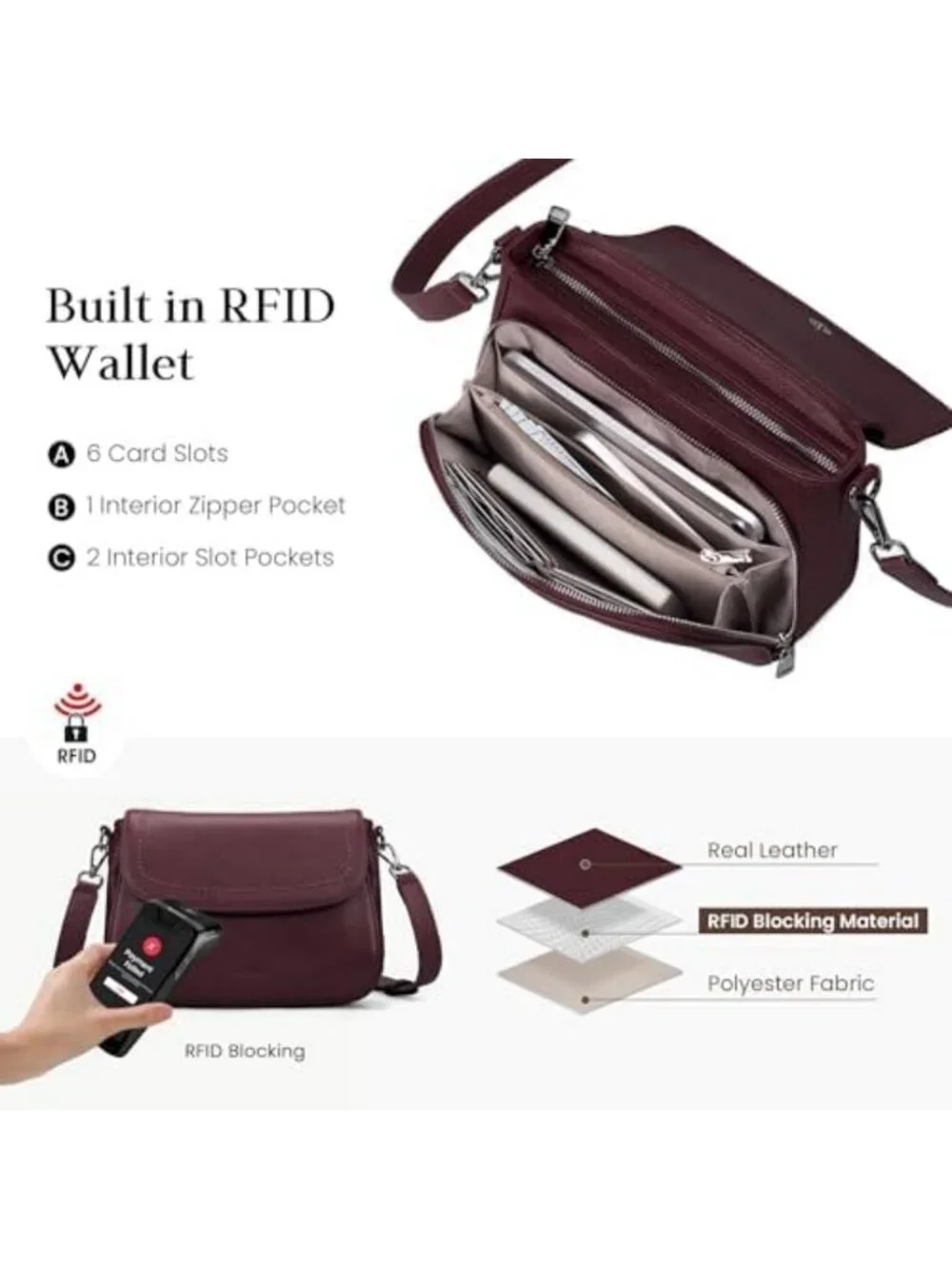 Genuine Leather Medium Crossbody Bag for Women - Stylish Saddle Purse Handbag
